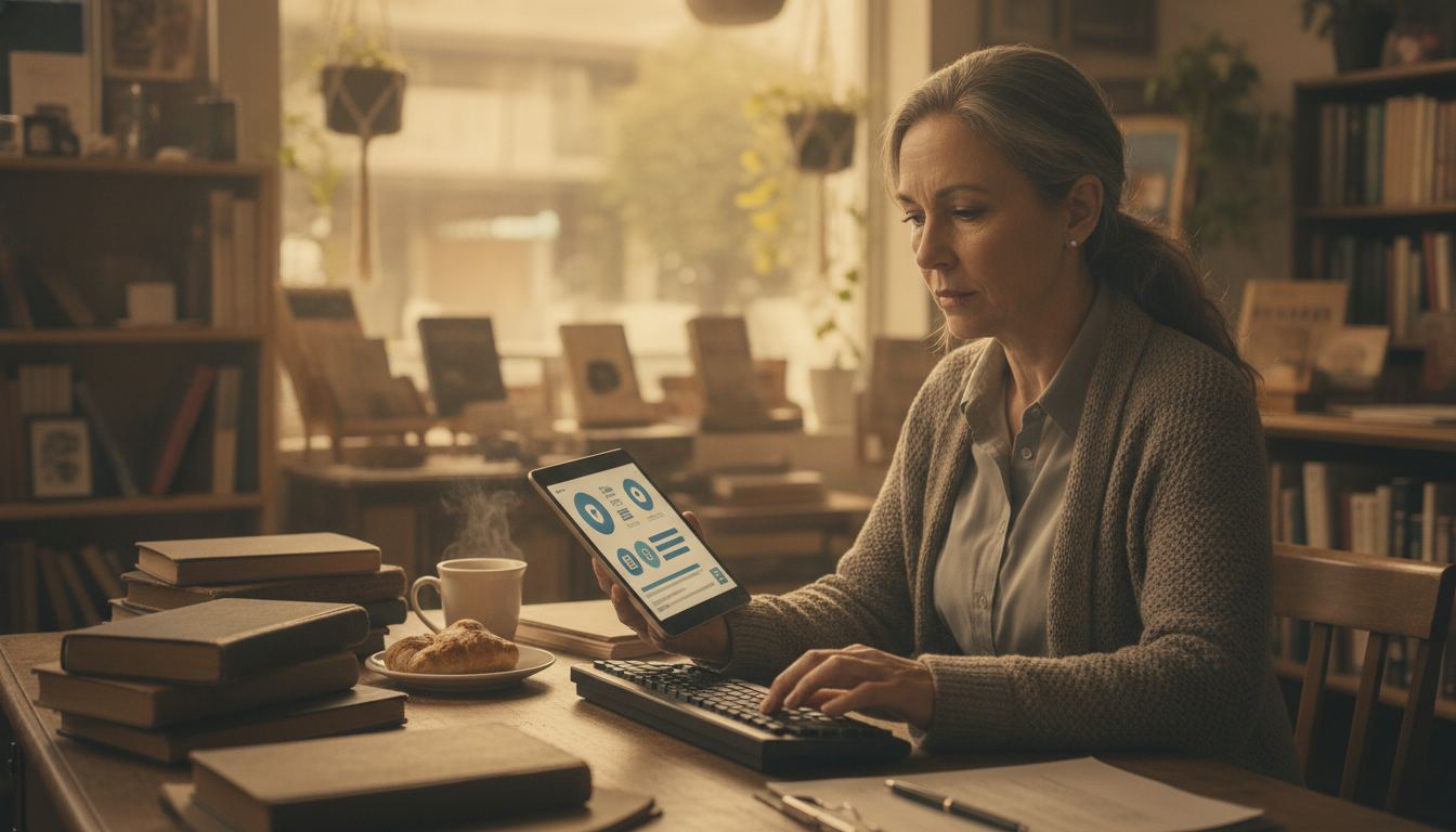 Business owner reviewing a secure identity request before submitting personal information