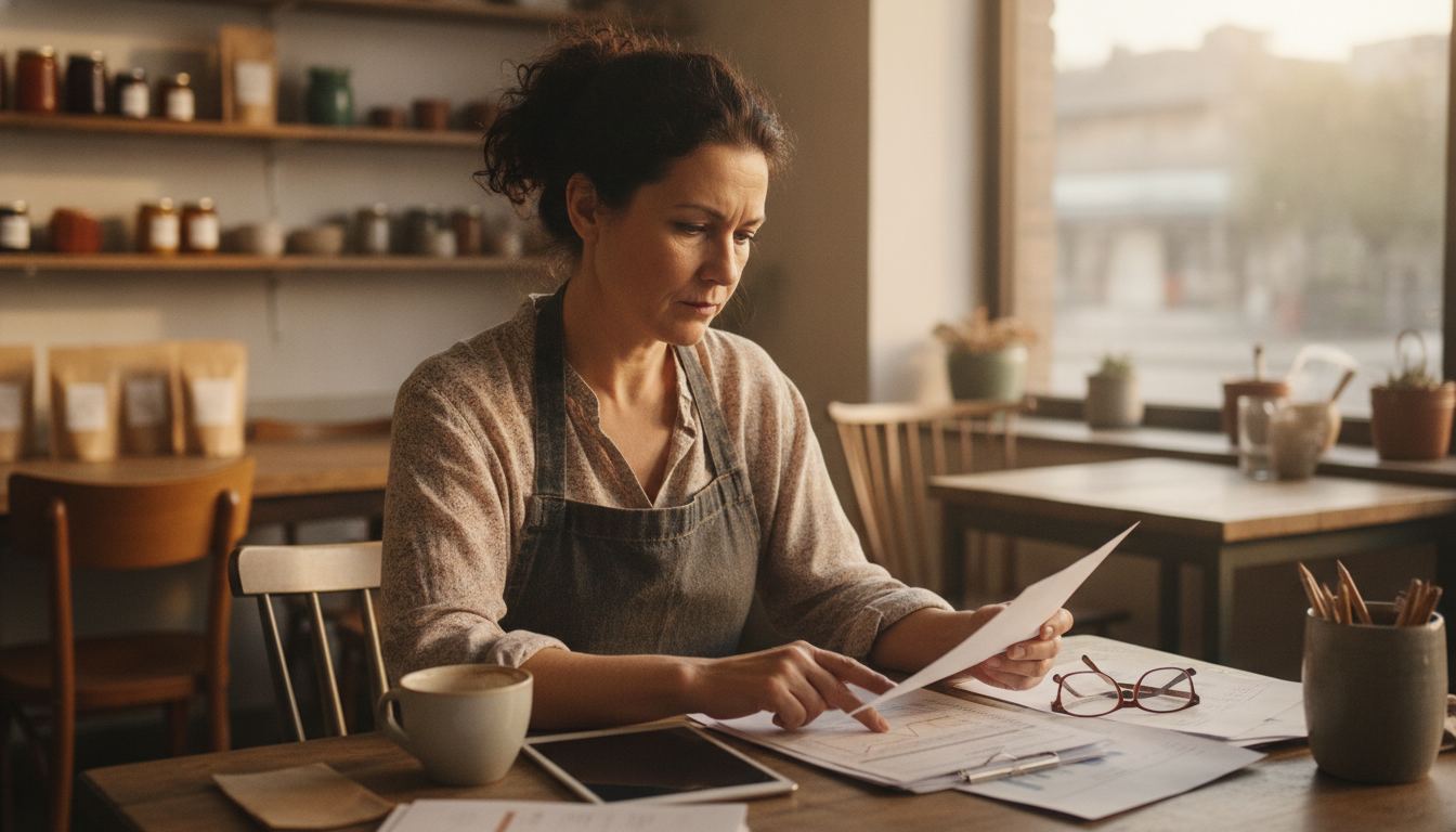 Business owner reviewing merchant fees on a payment statement